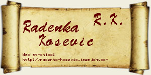 Radenka Košević vizit kartica